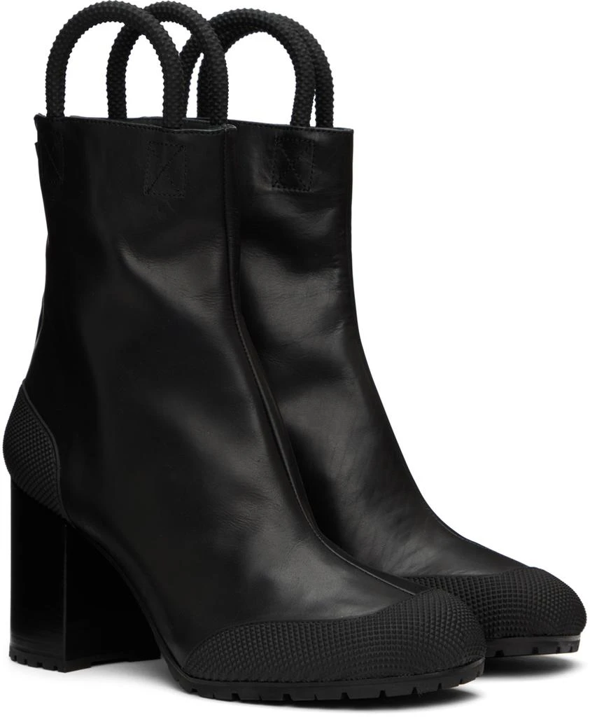 Random Identities Black Leather Worker Boots 4