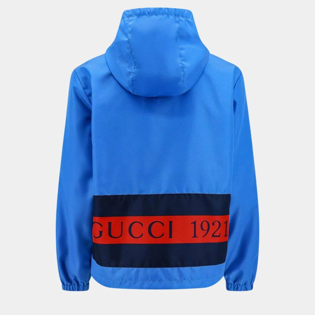 Gucci Gucci Blue Nylon Jacket With Web 1921 Print Jacket M 2