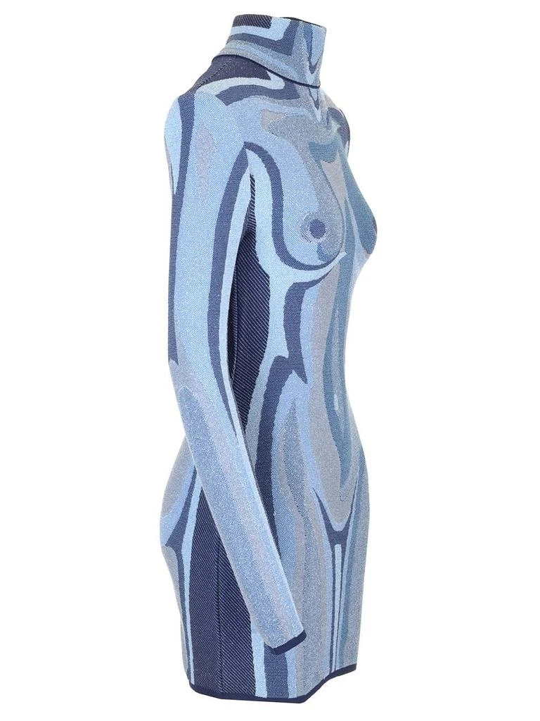 balmain blue body dress 1959 Pierre Balmain Paris Navy Lace Illusion Strapless Cocktail Dress  Ensemble main image 1