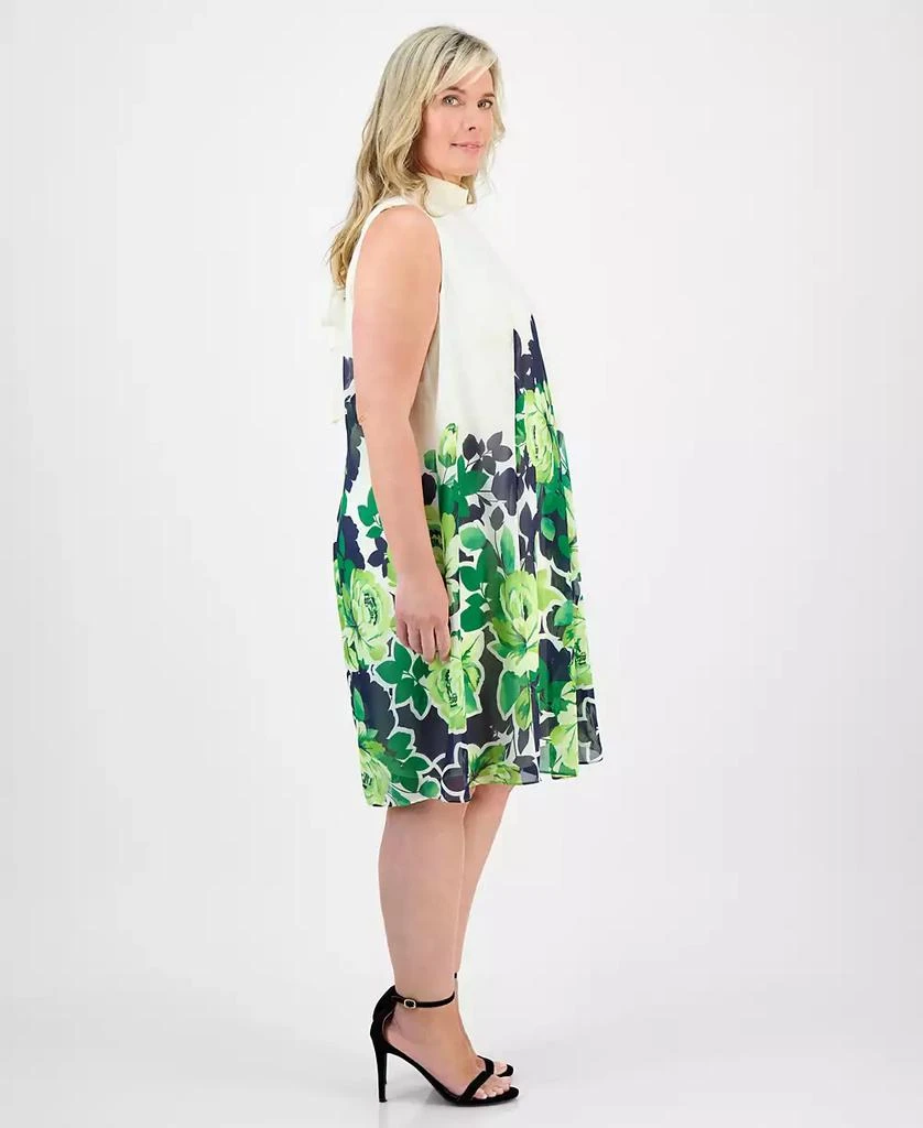 Robbie Bee Plus Size Placement-Print Mock-Neck Dress 2