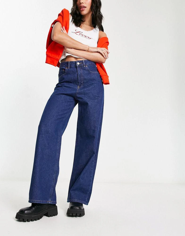 JJXX JJXX Tokyo high waisted wide leg jeans in dark blue 3