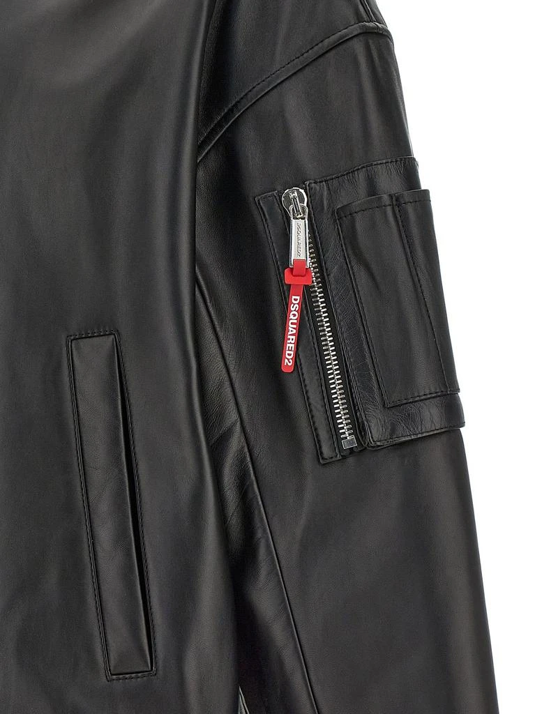 DSQUARED2 Dsquared2 Leather Bomber Jacket 4
