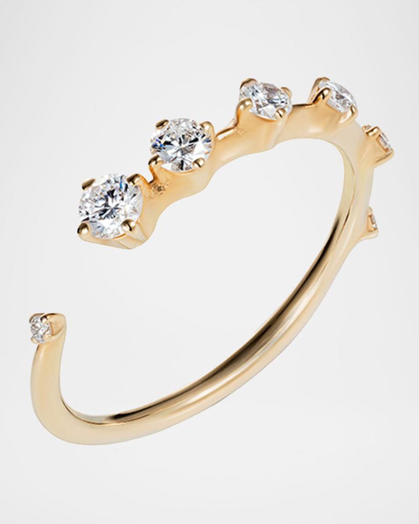 Fernando Jorge 18k Yellow Gold Split Multi-Diamond Ring, Size 6.75