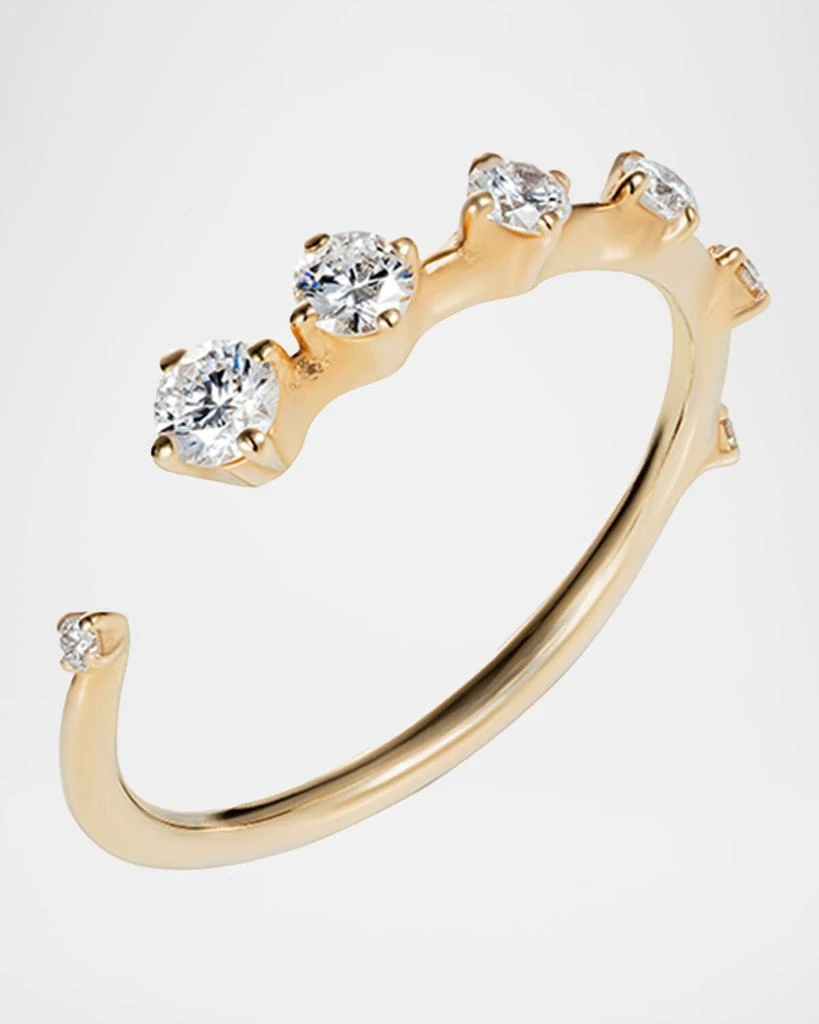 Fernando Jorge 18k Yellow Gold Split Multi-Diamond Ring, Size 6.75 from Neiman Marcus