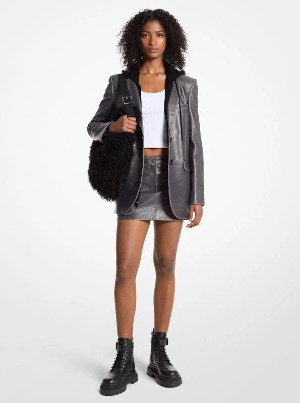 Michael Kors Burnished Leather Blazer 1