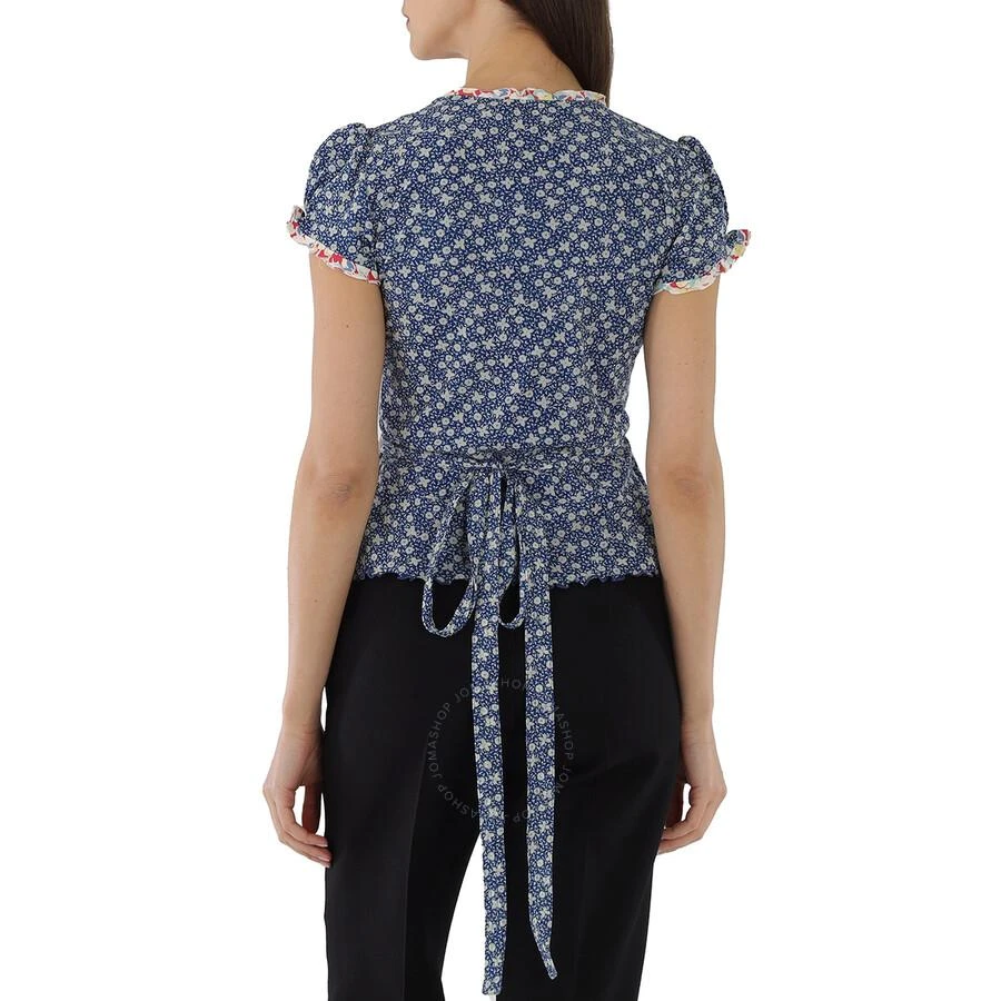 Ralph Lauren Ladies Blue Floral Wrap Blouse 3