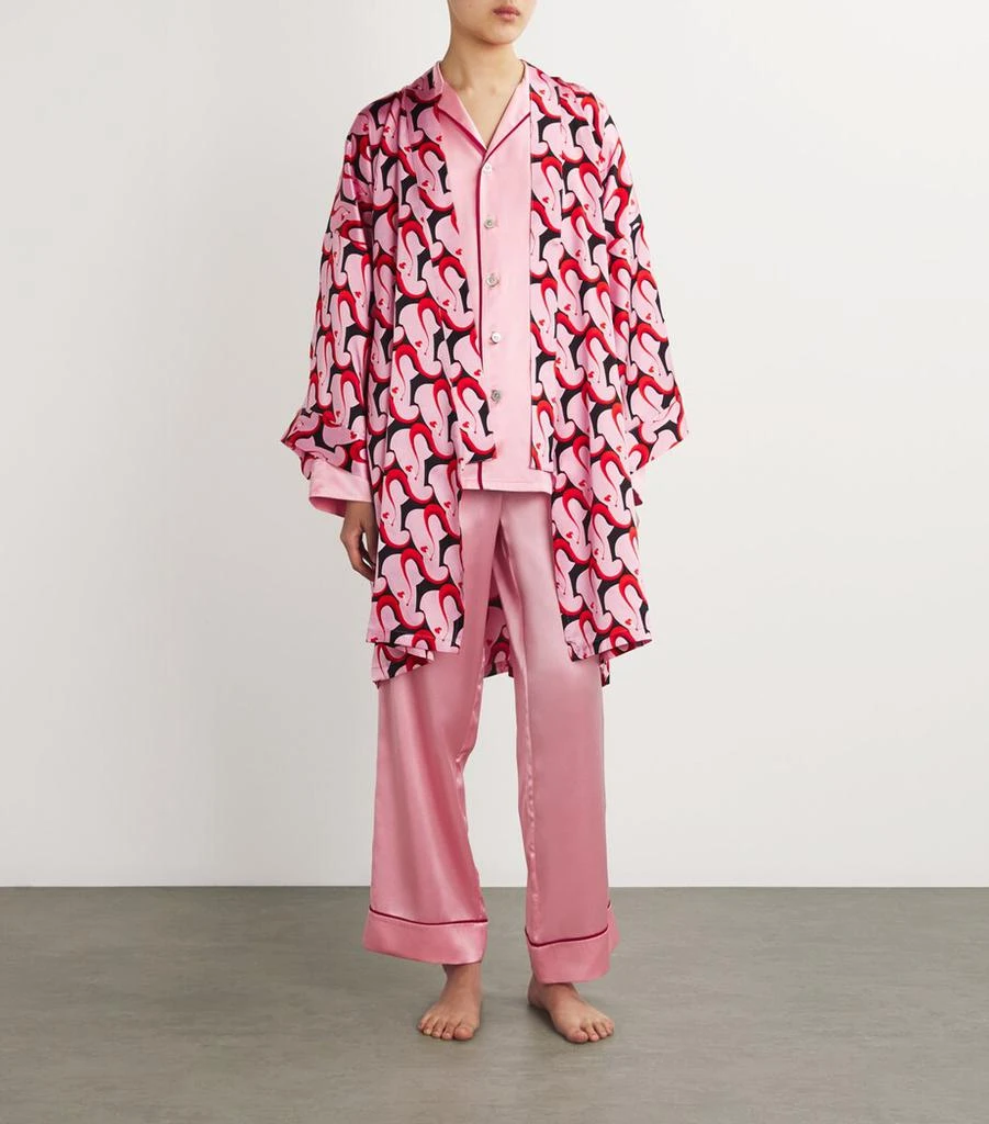 OLIVIA VON HALLE Silk Mimi Cocteau Robe (One Size) 2