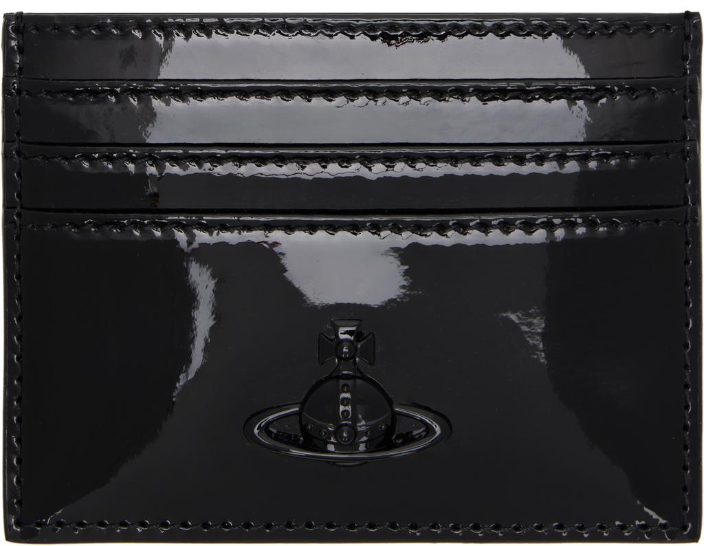 ★Vivienne Westwood★ Half Moon Flat Card Holder Black 54030 Vivienne Westwood: Black Half Moon Flat Card Holder | SSENSE