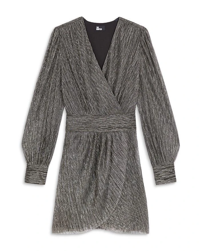 The Kooples Metallic Pleated Mini Dress 7