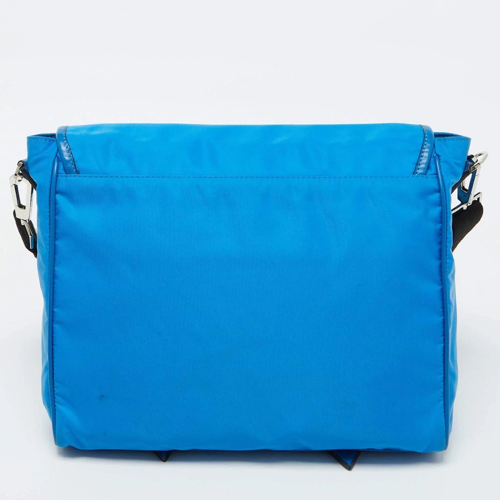 Versace Versace Blue Nylon La Medusa Flap Messenger Bag 4