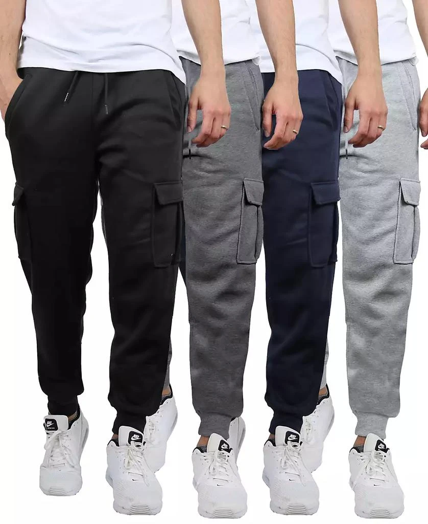 Blue Ice Men's Heavyweight Fleece-Lined Cargo Jogger Sweatpants-4PK 1