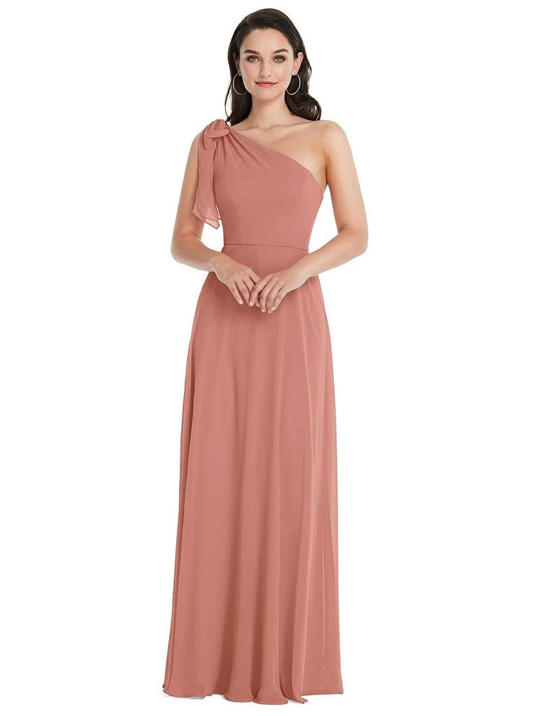 After Six Draped One-Shoulder Maxi Dress with Scarf Bow 5
