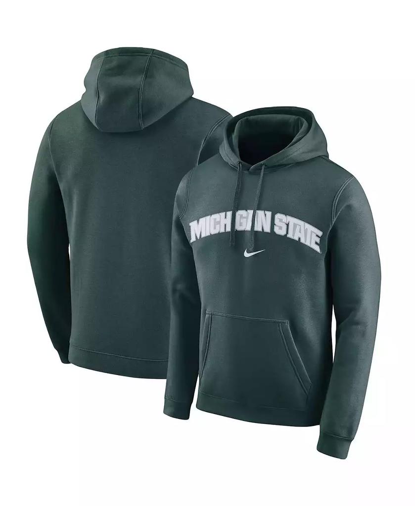 NIKE Men's Green Michigan State Spartans Arch Club Fleece Pullover V-Neck Hoodie