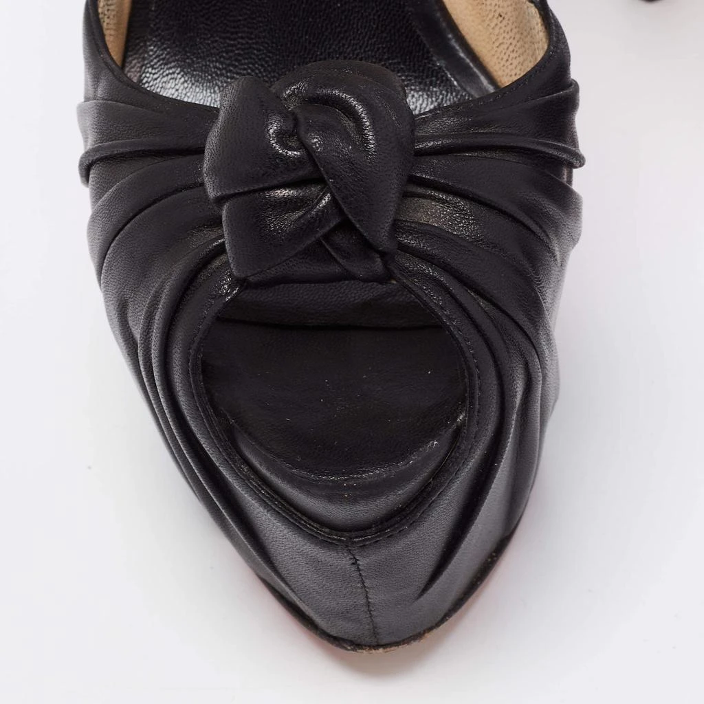 Christian Louboutin Christian Louboutin Black Leather Lady Gres Knotted 20th Anniversary Peep-Toe Platform Pumps Size 37 7