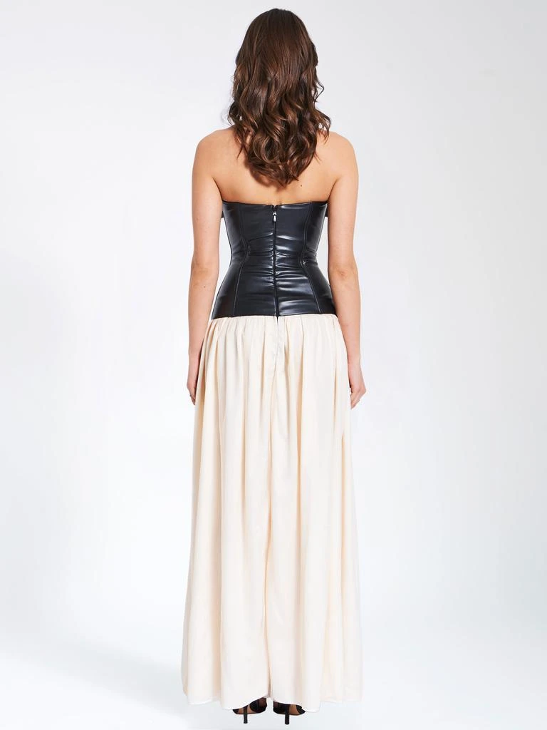miss circle drop waist dress Miss Circle Women Noreen Black Satin Drop Waist Maxi Sundress