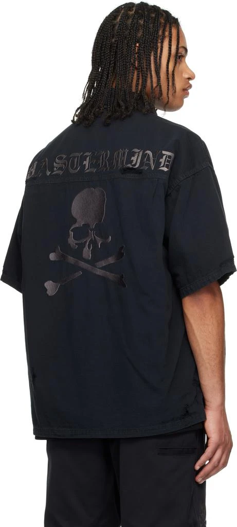 mastermind JAPAN Black Distressed Denim Shirt 3