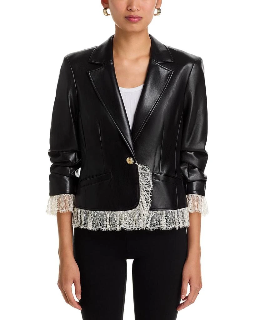 Cinq à Sept Le Petit Roxie Faux Leather Blazer 3