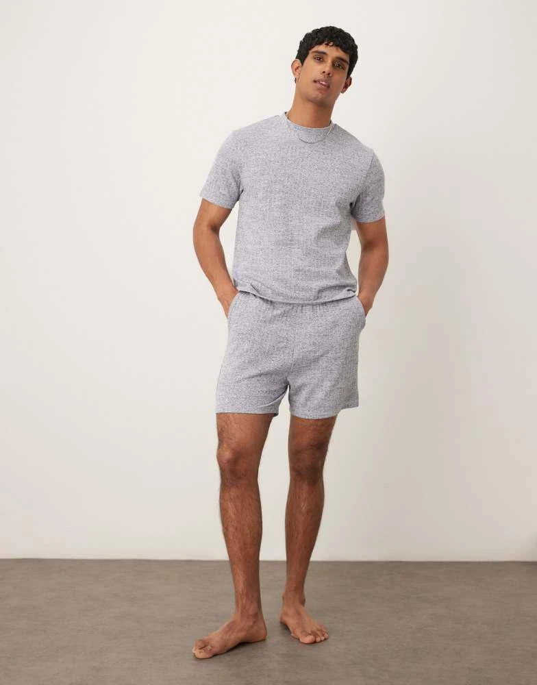 ASOS ASOS DESIGN boxy pyjamas set in blue rib 1