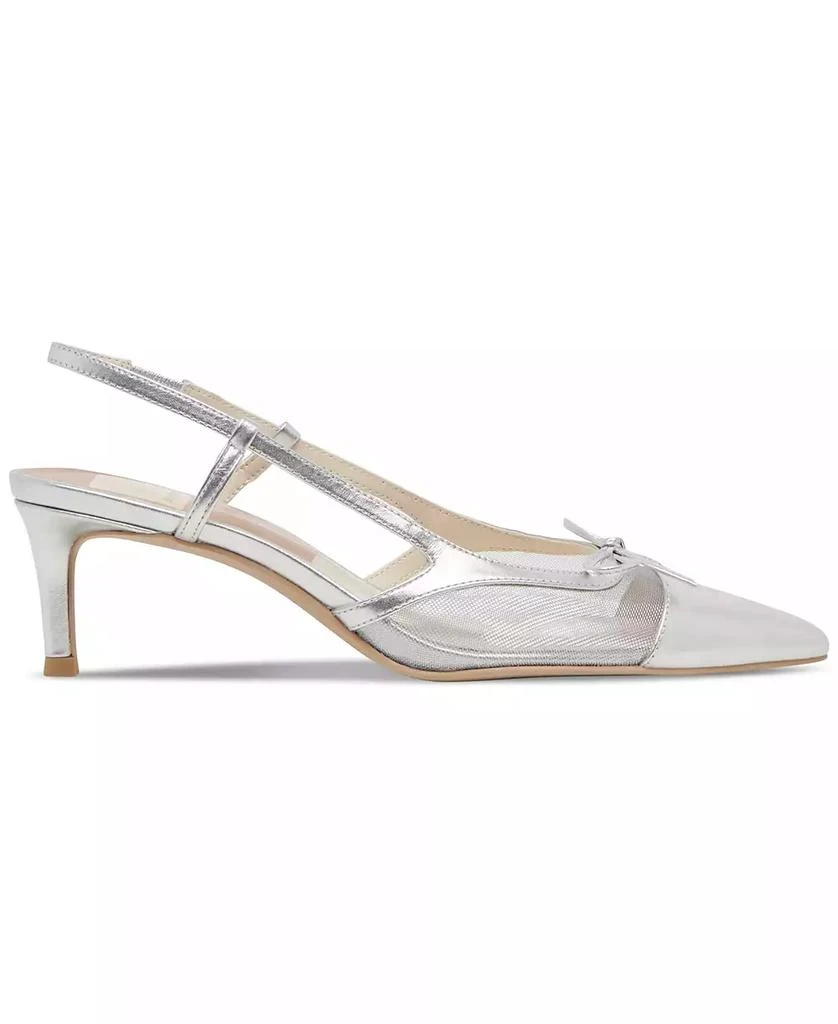 Dolce Vita Women's Kandi Mesh Bow Pointed-Toe Kitten-Heel Slingback Pumps 2