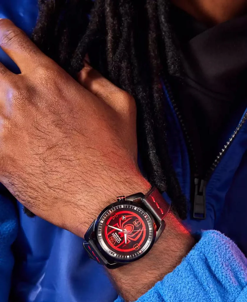 Citizen Eco-Drive Men's Marvel Miles Morales Black Leather Strap Watch 42mm 6