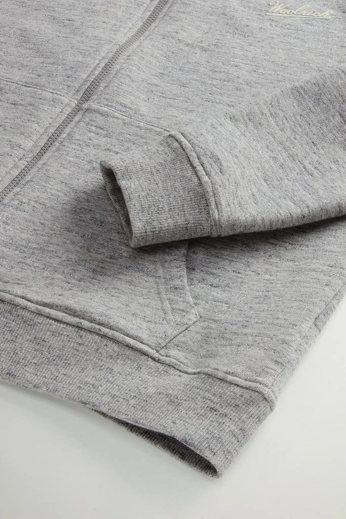 Woolrich Full-zip Hoodie in Pure Cotton Mouliné - Men - Gray 7