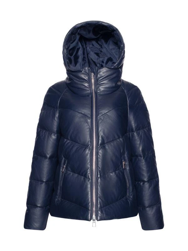 WOLFIE FURS Leather Down Puffer Jacket 4