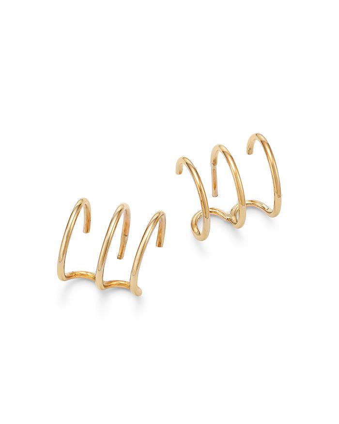 Moon & Meadow 14K Yellow Gold Triple Wire Cuff Earrings