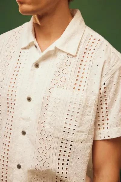 Obey OBEY Sunday Woven Eyelet Short Sleeve Button-Down Shirt 4