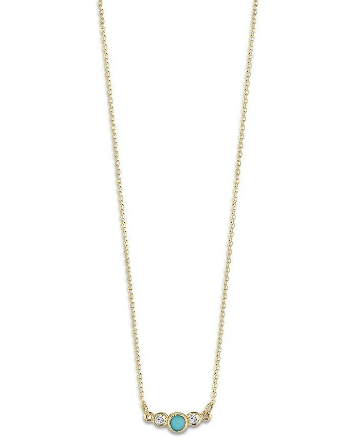 Moon & Meadow 14K Yellow Gold Turquoise & Diamond Necklace, 16" - Exclusive 1