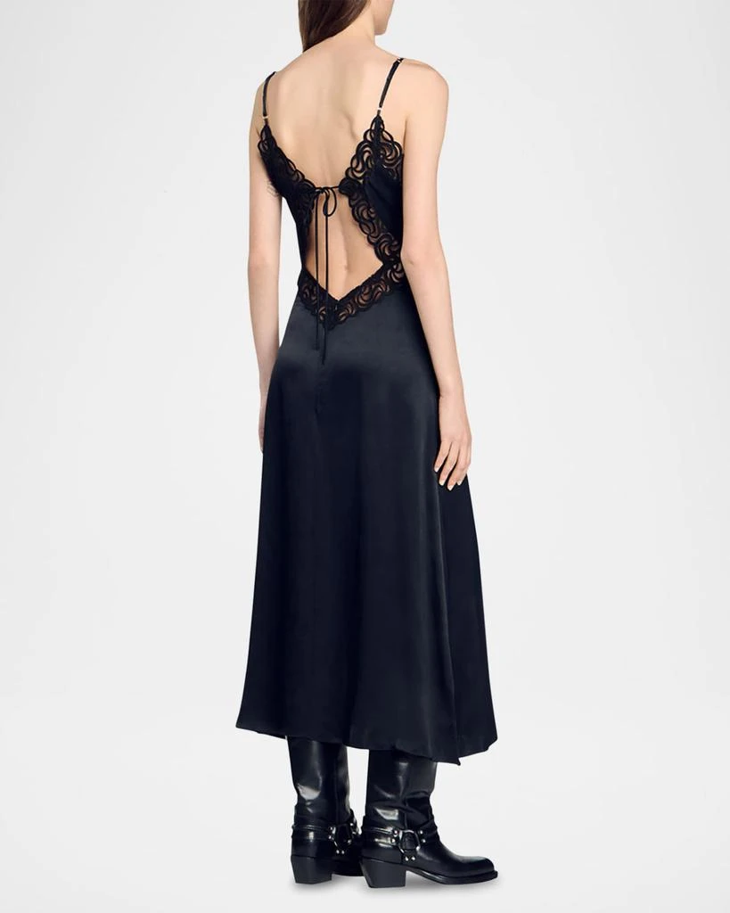 Sandro Malvina Lace-Trim Maxi Slip Dress 3