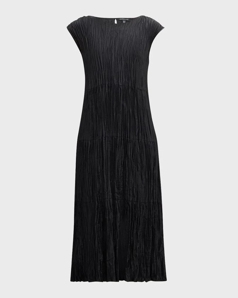 Eileen Fisher Tiered A-Line Crinkled Silk Midi Dress 1