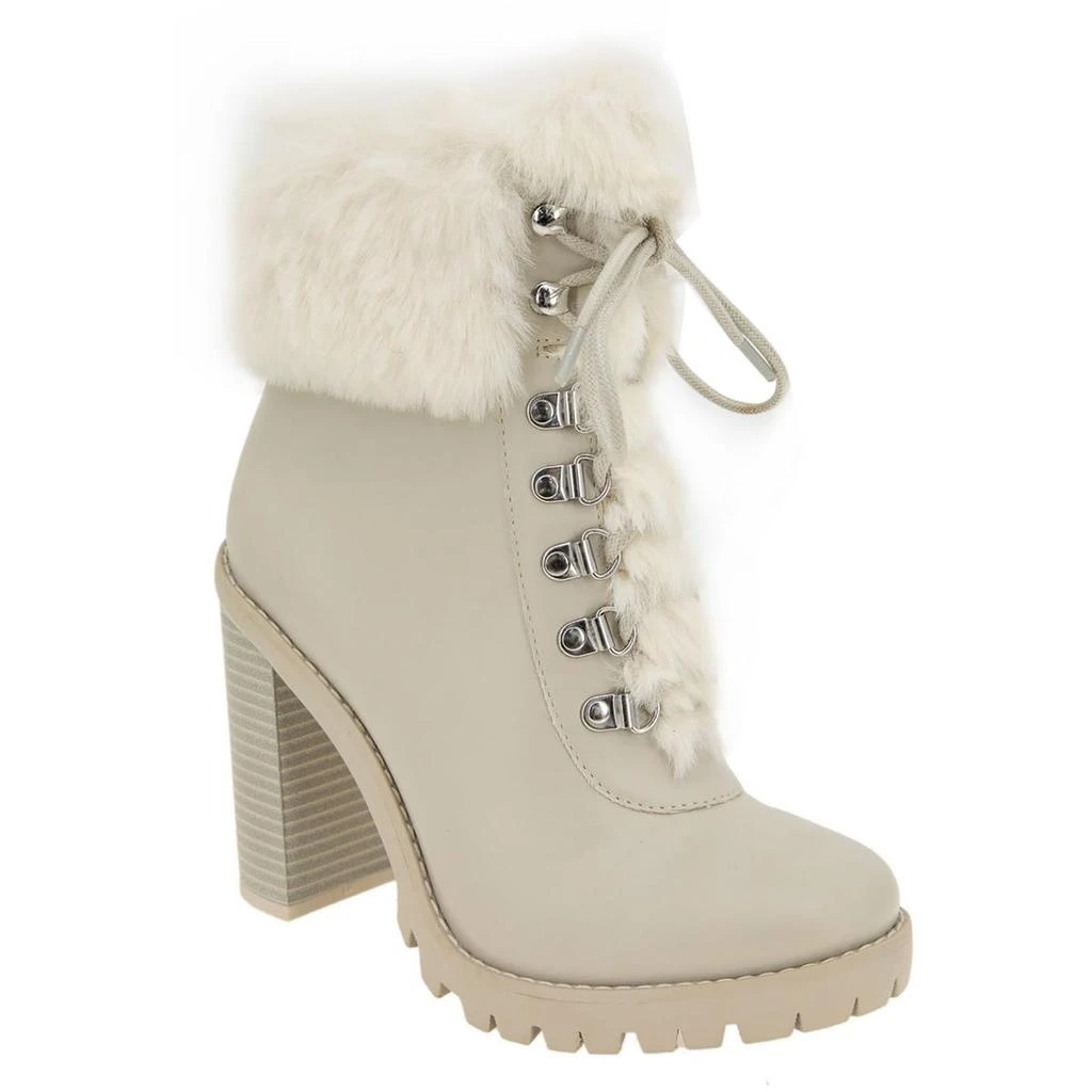 BCBG Pelica  Womens Faux Leather Combat & Lace-up Boots 1
