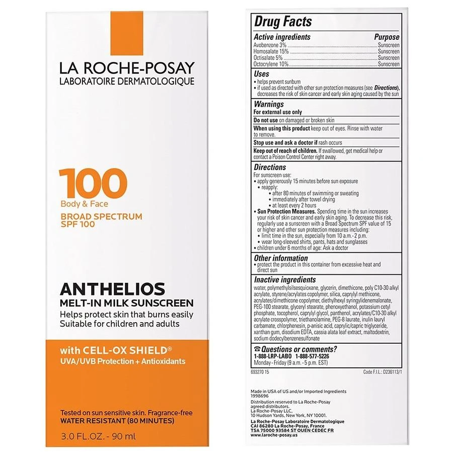 La Roche-Posay Anthelios Melt-in Milk Body and Face Sunscreen Lotion SPF 100 7