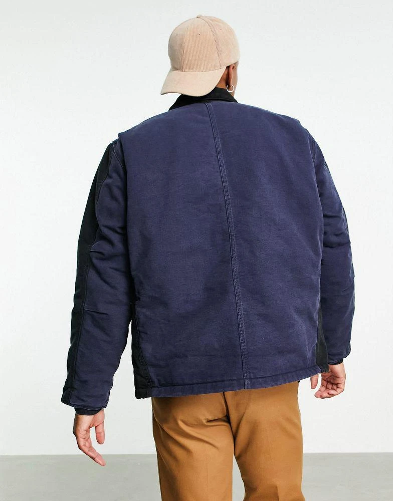 Carhartt Carhartt WIP OG arctic coat in black/navy mix 3