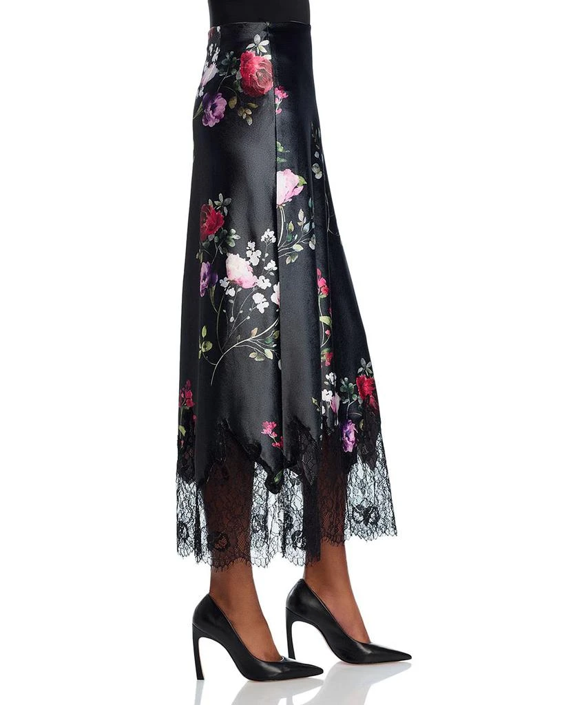 Alice + Olivia Maeve Floral Velvet Midi Slip Skirt 4