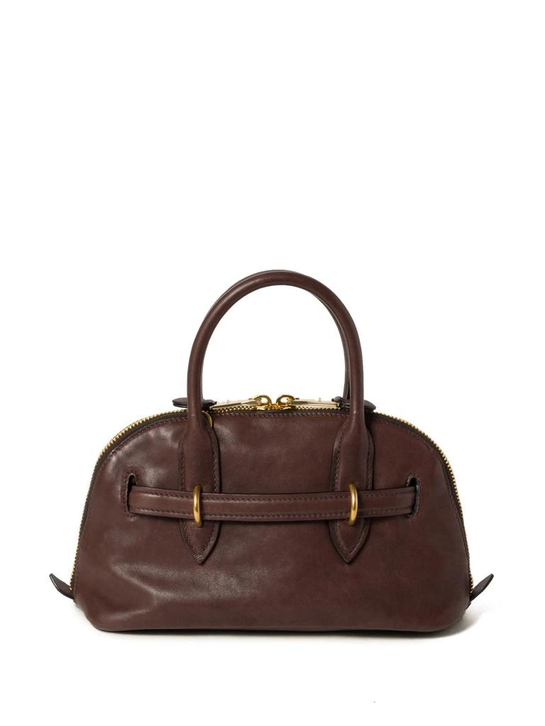 Shop Miu Miu Logo Embossed Zipped Shoulder Bag on Sale at