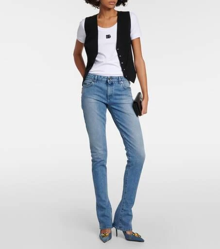 Dolce & Gabbana Crystal-embellished denim pumps 2