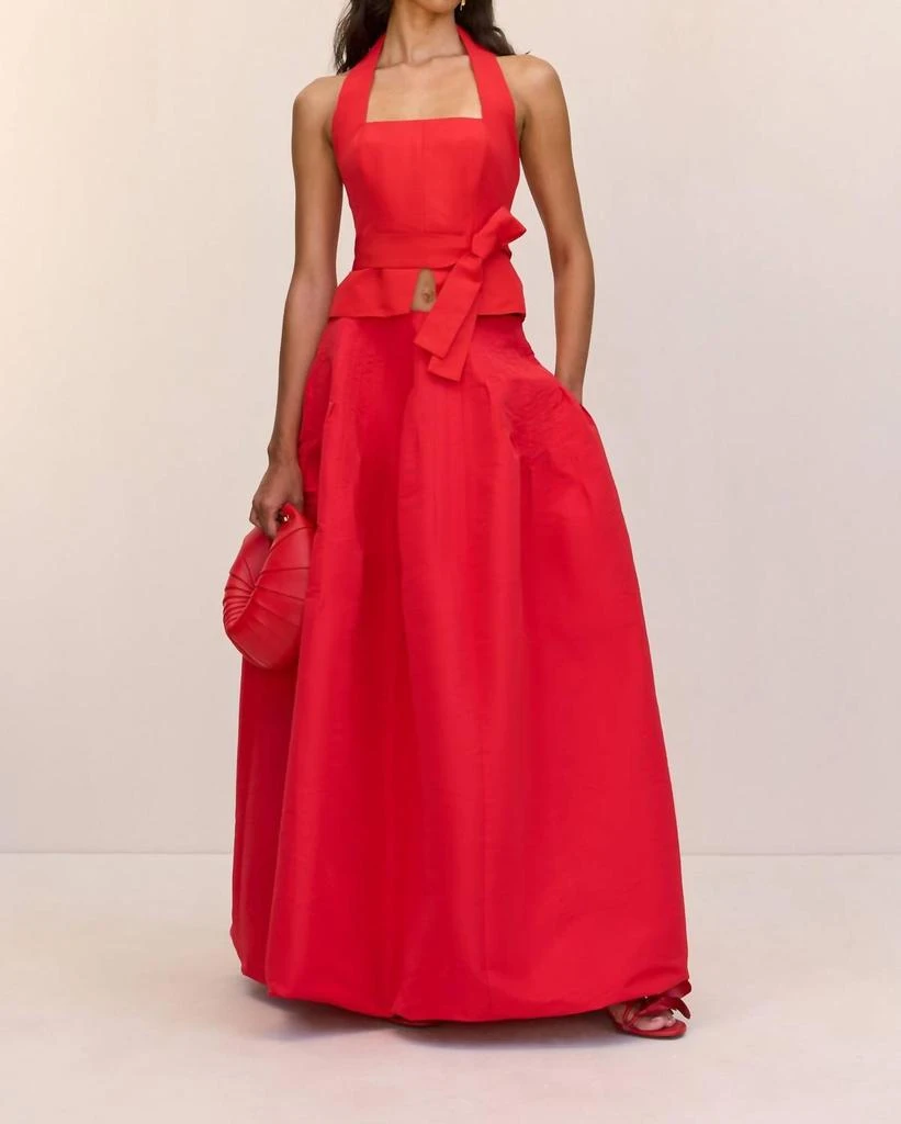 red ball gown dress Red Satin Sweetheart Keyhole Ball Gown