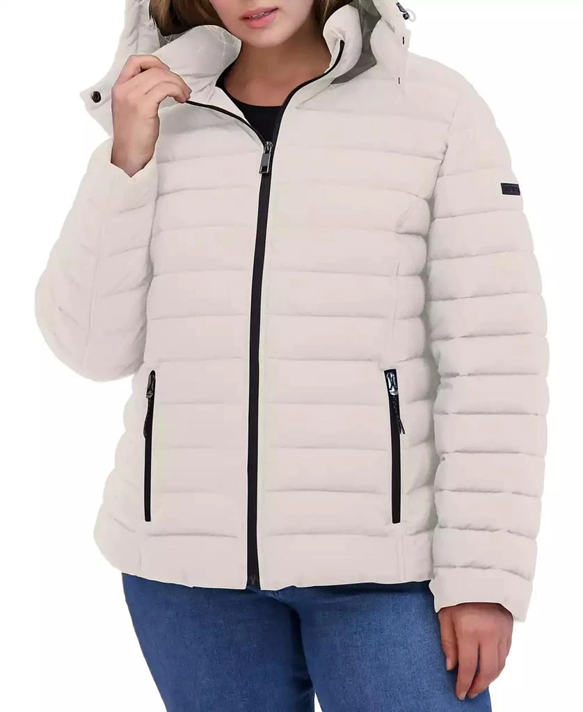 Nautica Plus Size Faux-Fur-Trim Hooded Packable Puffer Coat 5