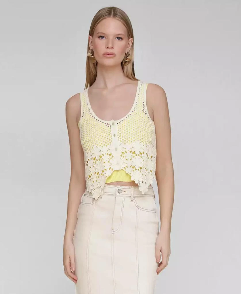 Avec Les Filles Women's Crocheted Bandeau-Lined Top 1