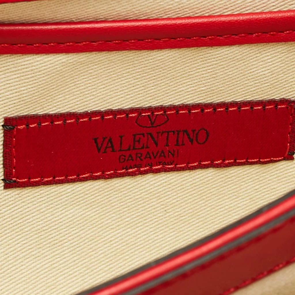 Valentino Valentino Red Leather Rockstud Va Va Voom Chain Clutch 9