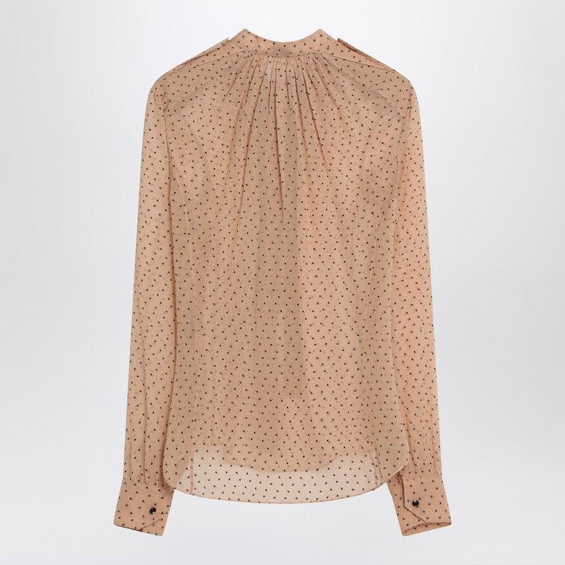 Yves Saint Laurent Women's Polka Dot Blouse In Silk Blend