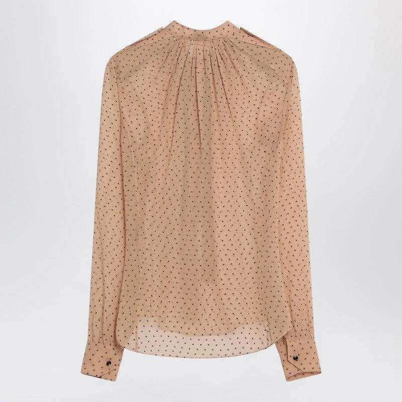 Yves Saint Laurent Women's Polka Dot Blouse In Silk Blend 2