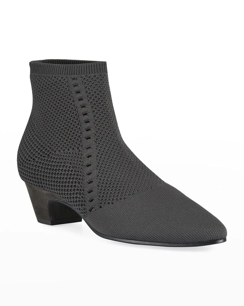 Eileen Fisher Purl Stretch-Knit Fabric Booties 2