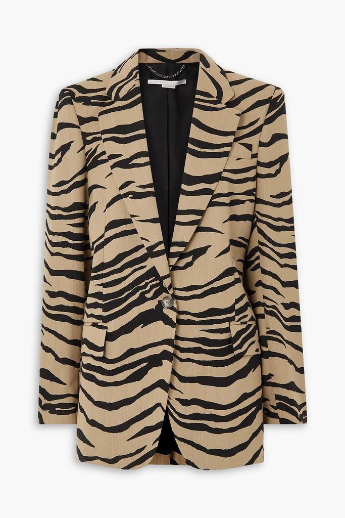 Stella McCartney Oversized zebra-jacquard wool-blend blazer