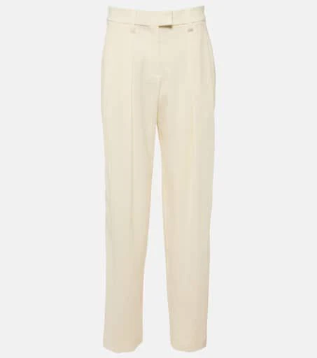 Brunello Cucinelli High-rise gabardine wide-leg pants 1