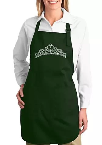 LA Pop Art Full Length Word Art Apron - Princess Tiara