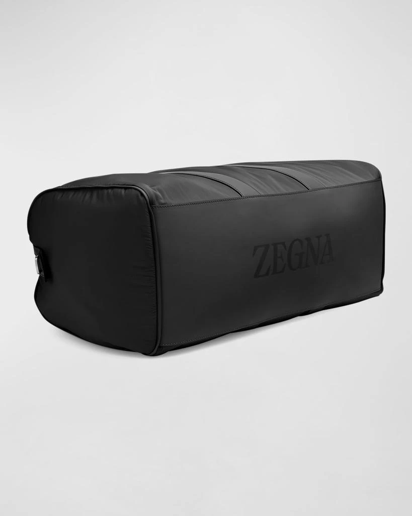 Zegna Men's Holdall 55 Nylon and Leather Duffel Bag 5