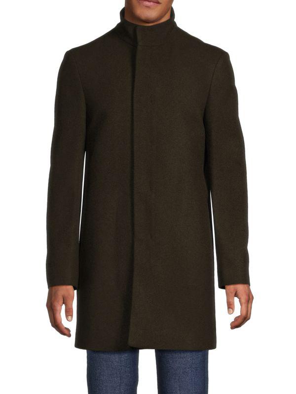 Calvin Klein Mixy Slim Fit Wool Blend Coat