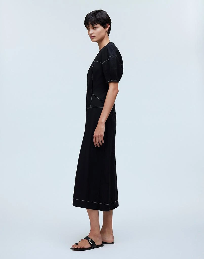 Madewell Puff-Sleeve Drop-Waist Midi Dress 3